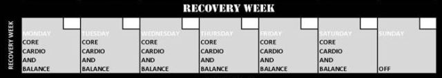 Insanity Recovery Week Calendar